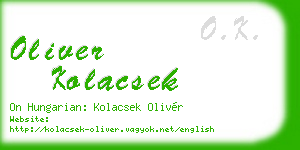 oliver kolacsek business card