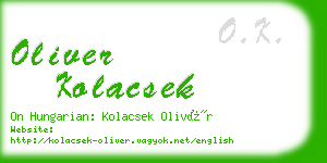 oliver kolacsek business card